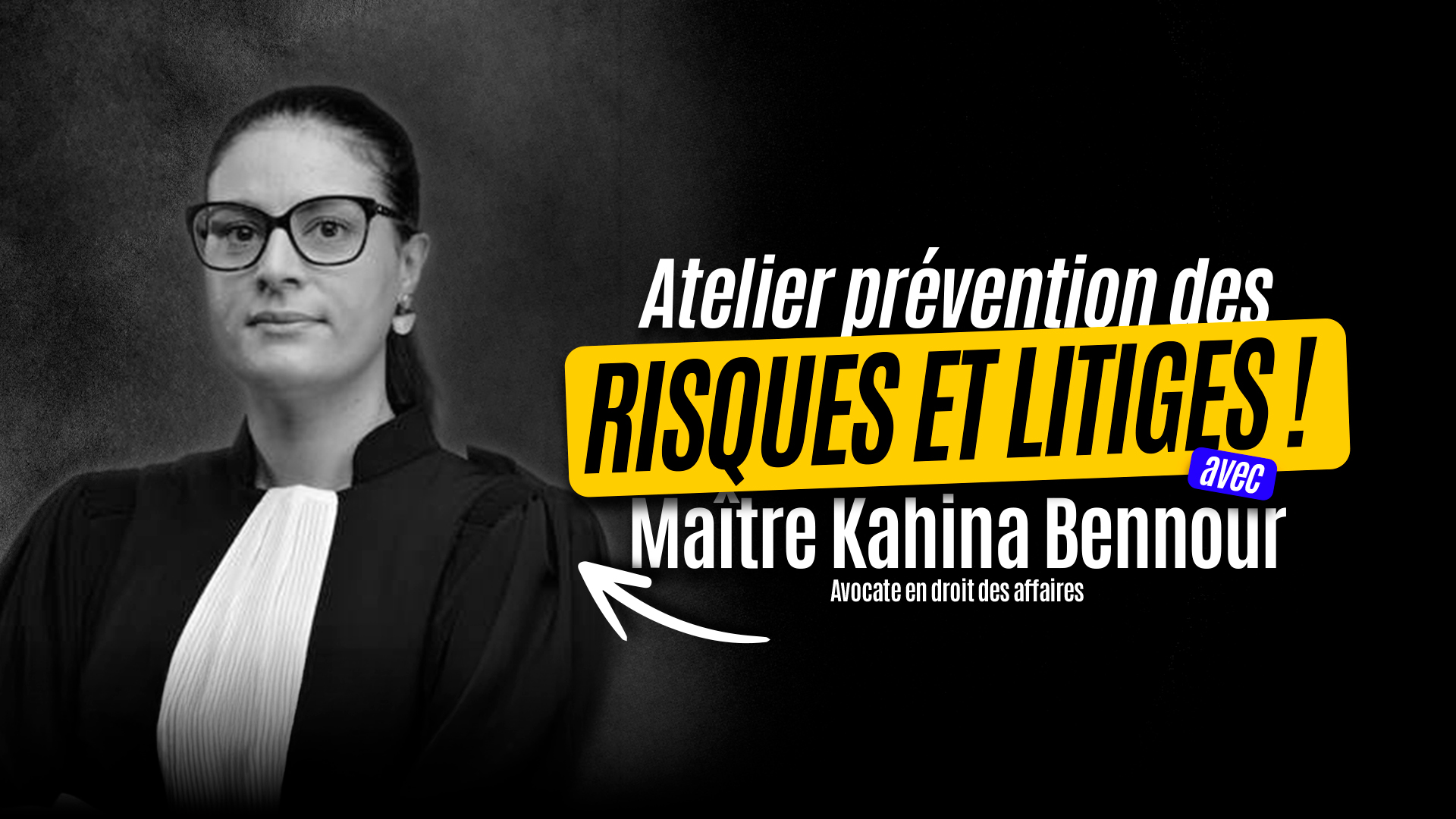 Maître Kahina Bennour, avocate spécialisée en droit des affaires, lors de son atelier Impact Accelerator